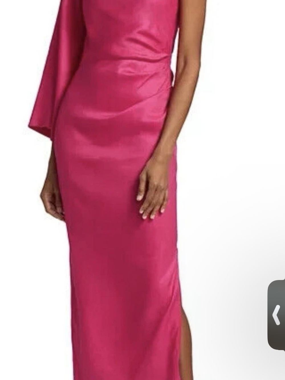 Veronica Beard patsy  One Shoulder midi dress fuchsia linen blend
